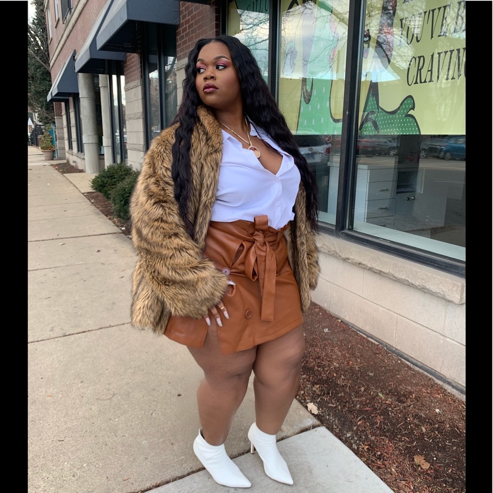 Faux Leather Belted Skirt from Forever 21